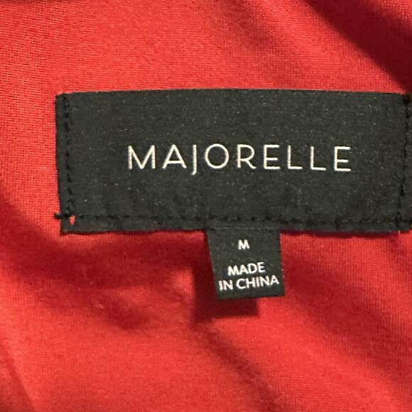 MAJORELLE Red Ruched Halter Bodycon Mini Dress Ruffles‎ Size M - Picture 9 of 13